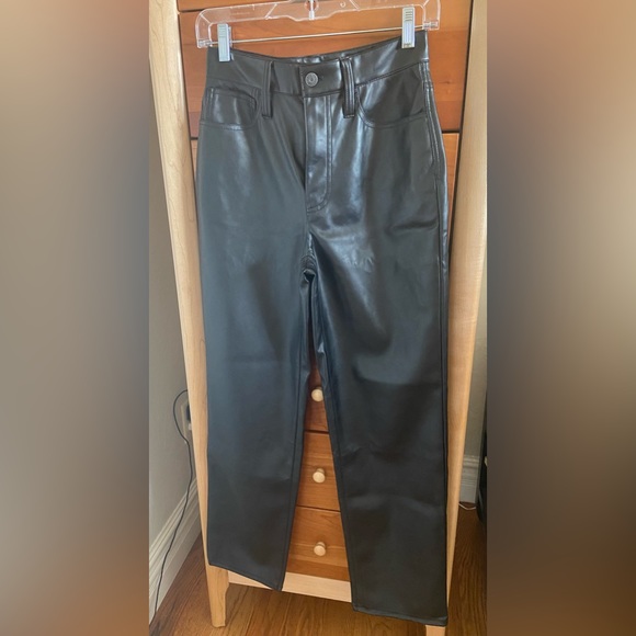 Madewell Pants - Madewell black faux leather perfect vintage straight jean